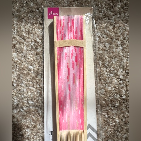 Daiso Japan Sakura Cherry Blossom Paper Folding Hand Fan Traditional Japanese - Picture 3 of 6